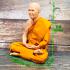 Large Lifelike Wax Monk Statue Lp Doo WatSaKae Meditation 26cm Thai Amulet 17058